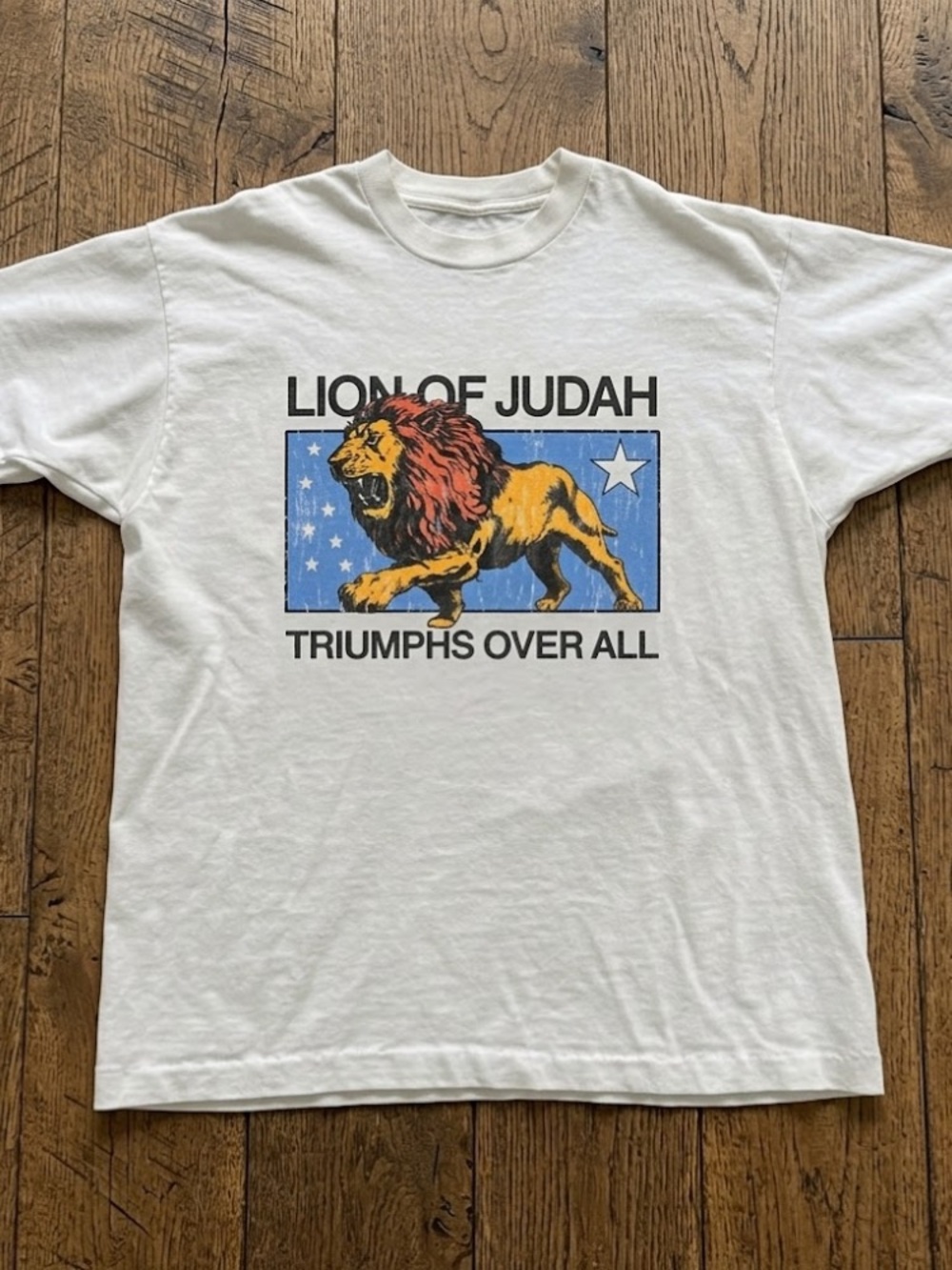 Lion of Judah 'Triumphs Over All' Graphic Tee - White